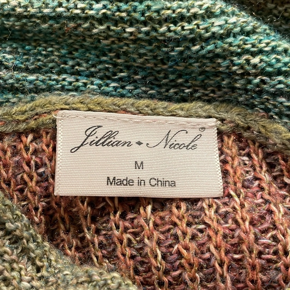 Jillian Nicole Technicolor sweater with cowl neck. Size M. U5 - Picture 4 of 5